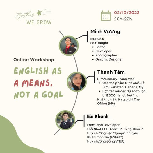 👩‍🎓ONLINE WORKSHOP: “English as a means, not a goal”